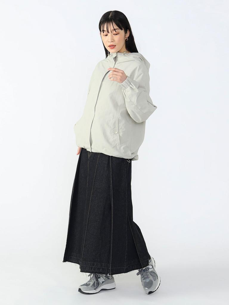Beams Heart Light Grey Nylon Hoodie Blouson Women's (Sizes S-M)