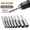 8mm Hex Electric Wrench Socket Set with Drill Extensions and Screw Bits