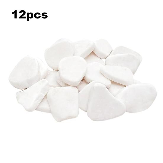 12 Pcs White Painting Rocks 2" to 3" Irregular Shape Rocks Bulk