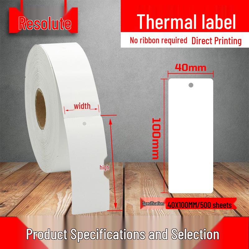 Leere Thermotransfer-Hängeetiketten für Kleidung - Rolle mit Preis-, Zertifikats- und Spezialetiketten