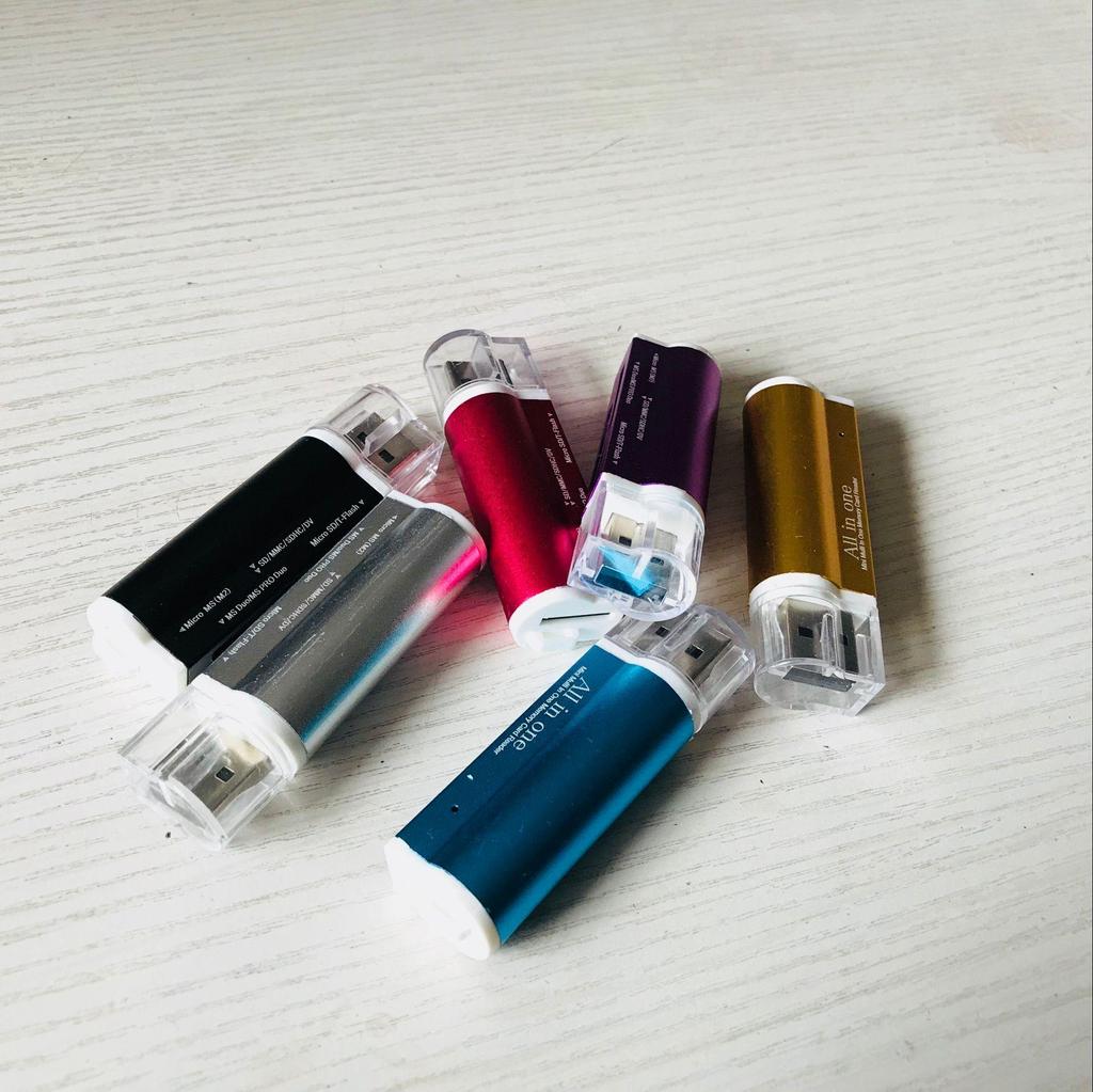 USB 2.0 High-Speed 4-in-1 Card Reader for Sony MS/SD/CF/M2 Cards