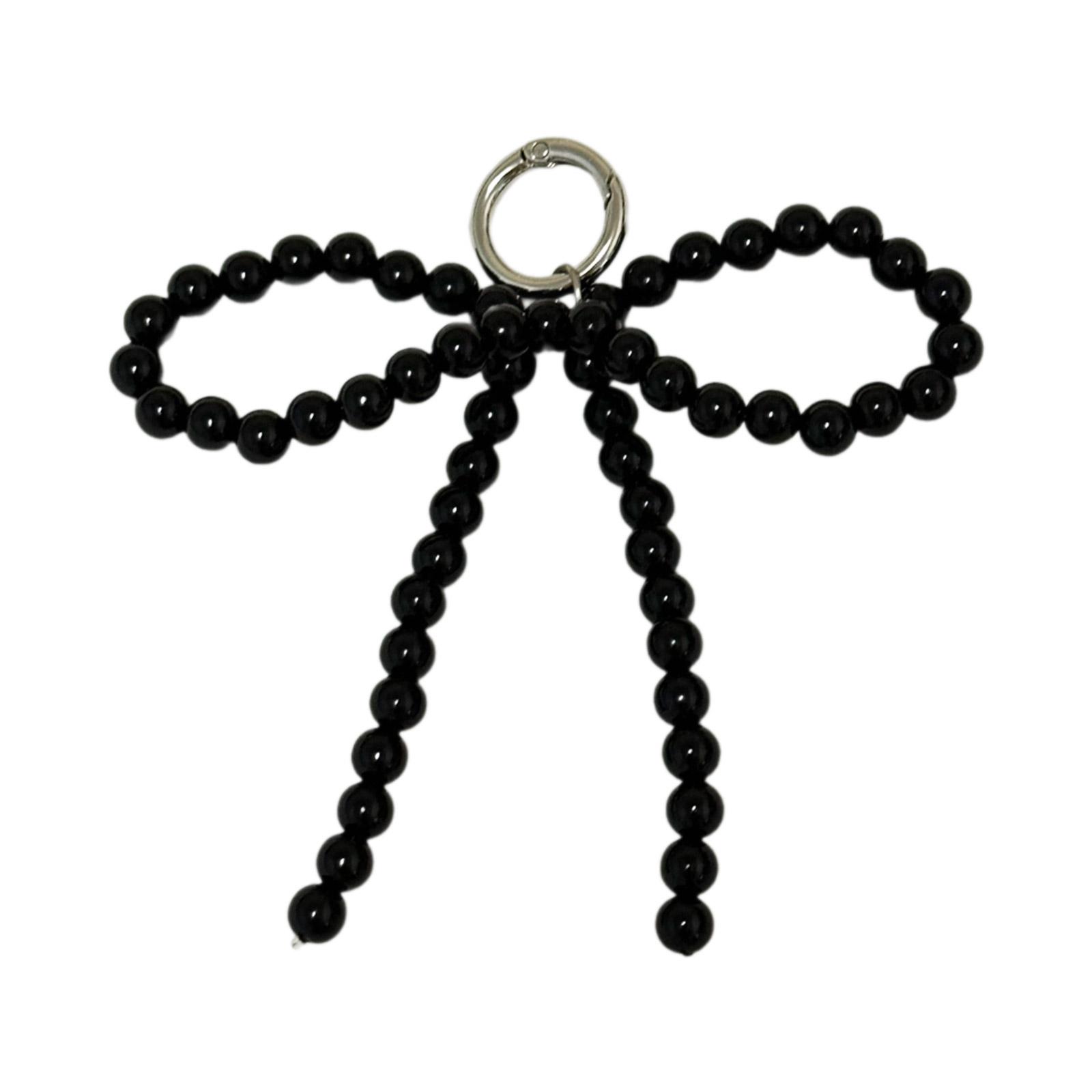 

Милый жемчужный бисерный бант брелок кулон женский рюкзак сумочка очаровательное подвесное украшение сумка телефон кулон чёрный