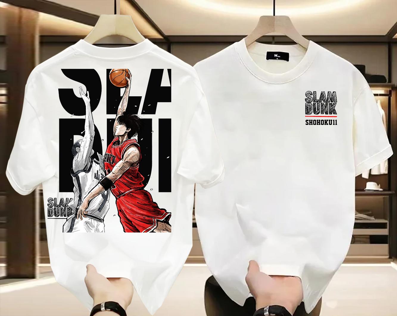 

Summer new anime Slam Dunk Men s short-sleeved T-shirt 100% cotton T-shirt high-quality T-shirt XL
