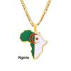 Collar con Mapa de Esmalte Africano: Colgante Geométrico de Acero de Titanio, Joyería Estilo 2022.