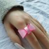 Simple Girls Casual Open Ring Jelly Color Fashion Jewelry Korean Style Ring Bow Ring Finger Ring