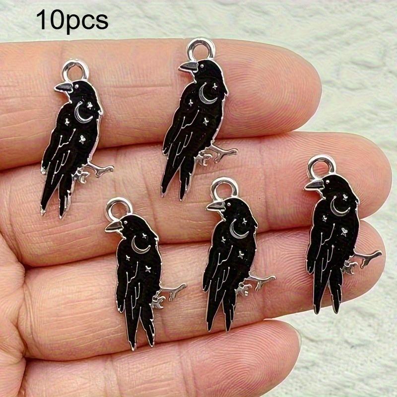 

10/20 шт. Дизайн «Луна, череп, ворон» для изготовления украшений своими руками, идеально подходит для серег, ожерелий, браслетов и брелоков - Черные вороны