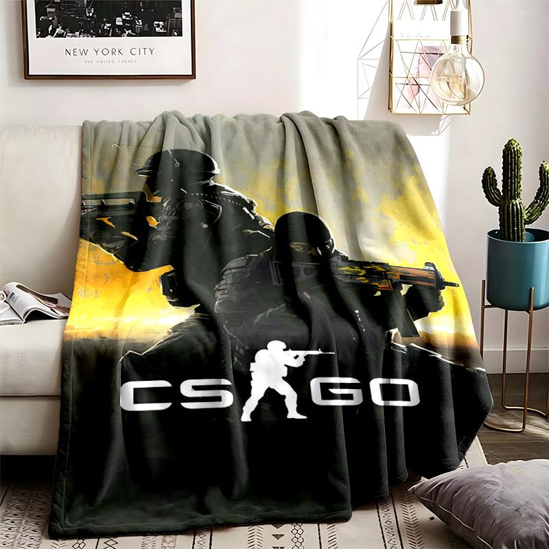 Couverture Thème Counter Strike Convient Pour Le Canapé Le Camping Et Le Voyage Fabriquée En Matière Flamboyante Douce Un Cadeau Idéal Pour Des Occasions Comme Un Anniversaire
