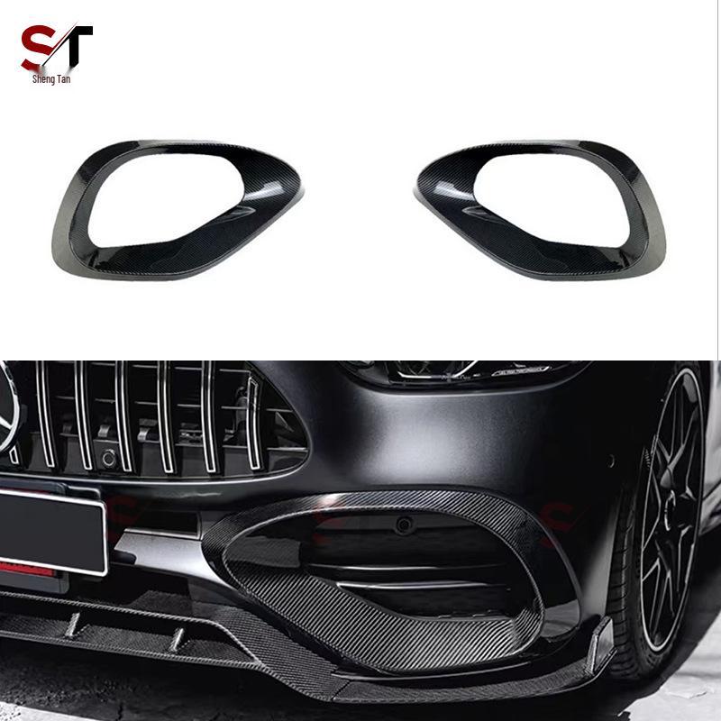 Carbon Fiber Front Air Vents & Fog Light Bezels for Mercedes-Benz C-Class W206 C200L Front Bumper.