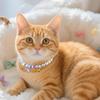 Elastic Rope Pet Pearl Collar Princess Style With Crystal Pendant Cat Necklace Pet Jewelry Cat Accessories Cat Neck Chain Puppy