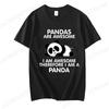 Pandki Są Niesamowite Nadruk Damska Koszulka Casualowa T-shirt Letni Lenistwo Panda Zwierzę Grafika Moda Damska Koszulka T-shirty Odzież Damska
