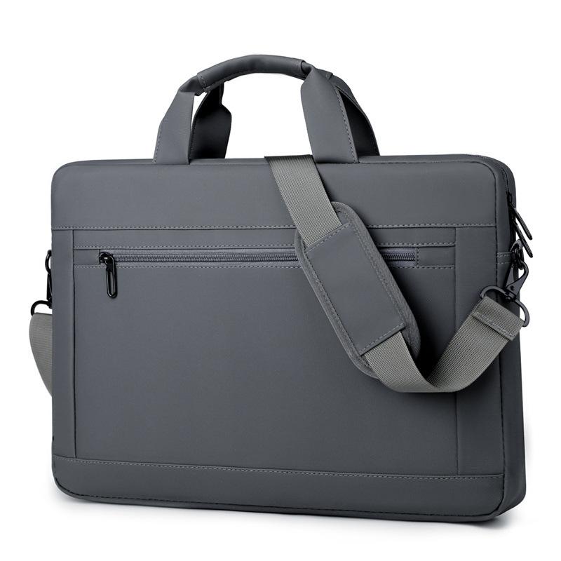 

TS JYL laptop bag,Simple Laptop Handbag Business Crossbody Leather Storage Bag 15.6 inches серый