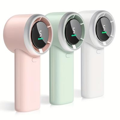 Hochgeschwindigkeits-Handventilator, 5 Geschwindigkeiten, 3600 mAh, mit Bildschirmanzeige, Mini-Ventilator, über USB wiederaufladbar, für den Innen- und Außenbereich geeignet