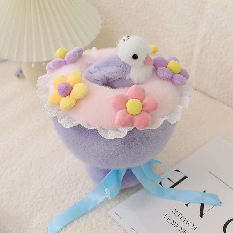 Jouet Peluche Bouquet d'Oiseaux Support Magnétique pour Épaule Pigeons Perroquets Cadeau Pour Femmes