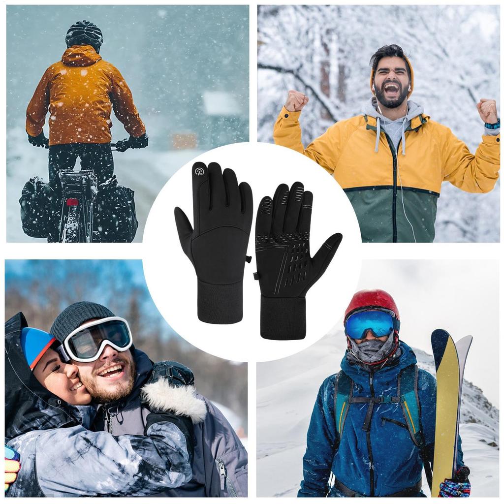 Heated Gloves Plug-in Mittens 1 Pair Electric USB Heated Gloves Screen Touch Control for Skiing Cycling Hiking Commuting Men