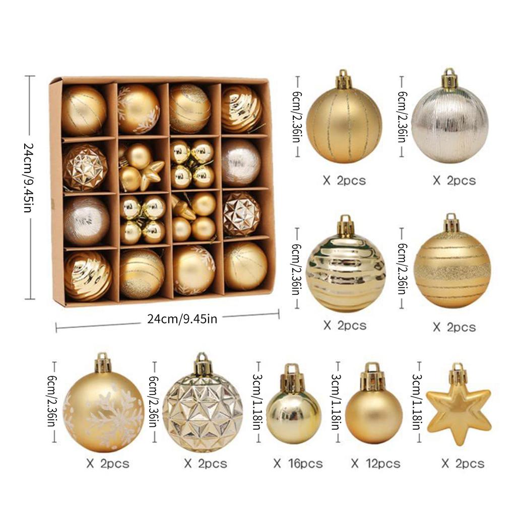 Christmas Tree Hanging Ball Ornaments Set Delicate Design High Quality Perfect for Decorating Indoor and Outdoor Spaces