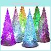 Vibrant Crystal Glittering Acrylic Christmas Tree Led Night Light For Children