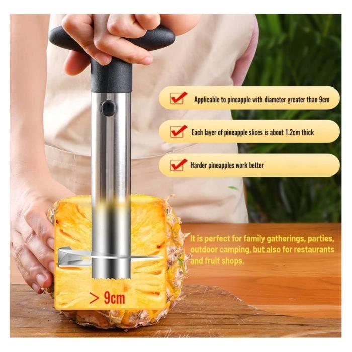 Pineapple Cutter, Pineapple Slicer, Pineapple Knife, Stainless Steel Pineapple Peeler, Improved, with Non-Slip Handle, Fruit Cutter, Corer for