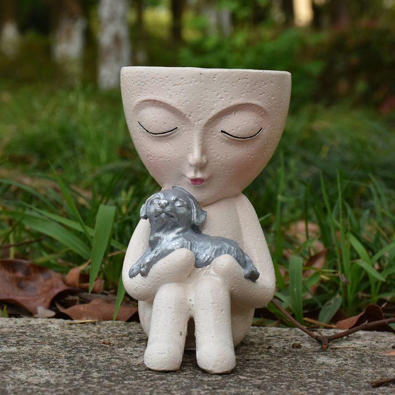 

Головка цветочного горшка Face Flower Pot Уникальный цветочный горшок Face Flower Pot Head подходит для комнатных растений, симпатичные маленькие комнатные цветочные горшки