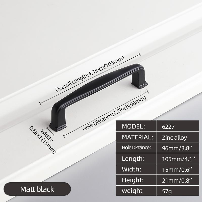 Oukali Hot Sales Modern Furniture Cabinet Handle Drawer Kitchen Wardrobe Dresser Matt Black Knob Handles
