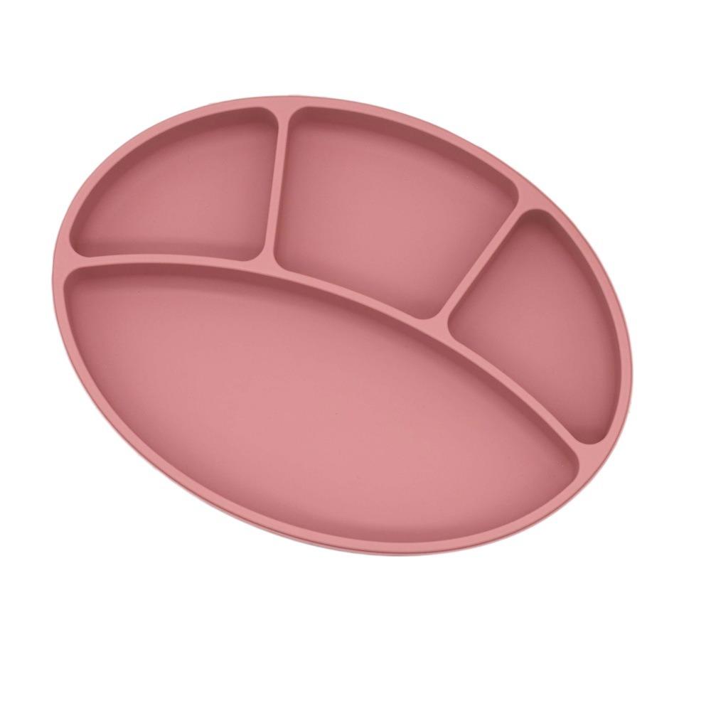

BPA Free Silicone Divided Plate Non-Slip Kids Feeding Plate Toddler Eating Plate Eating Training красный
