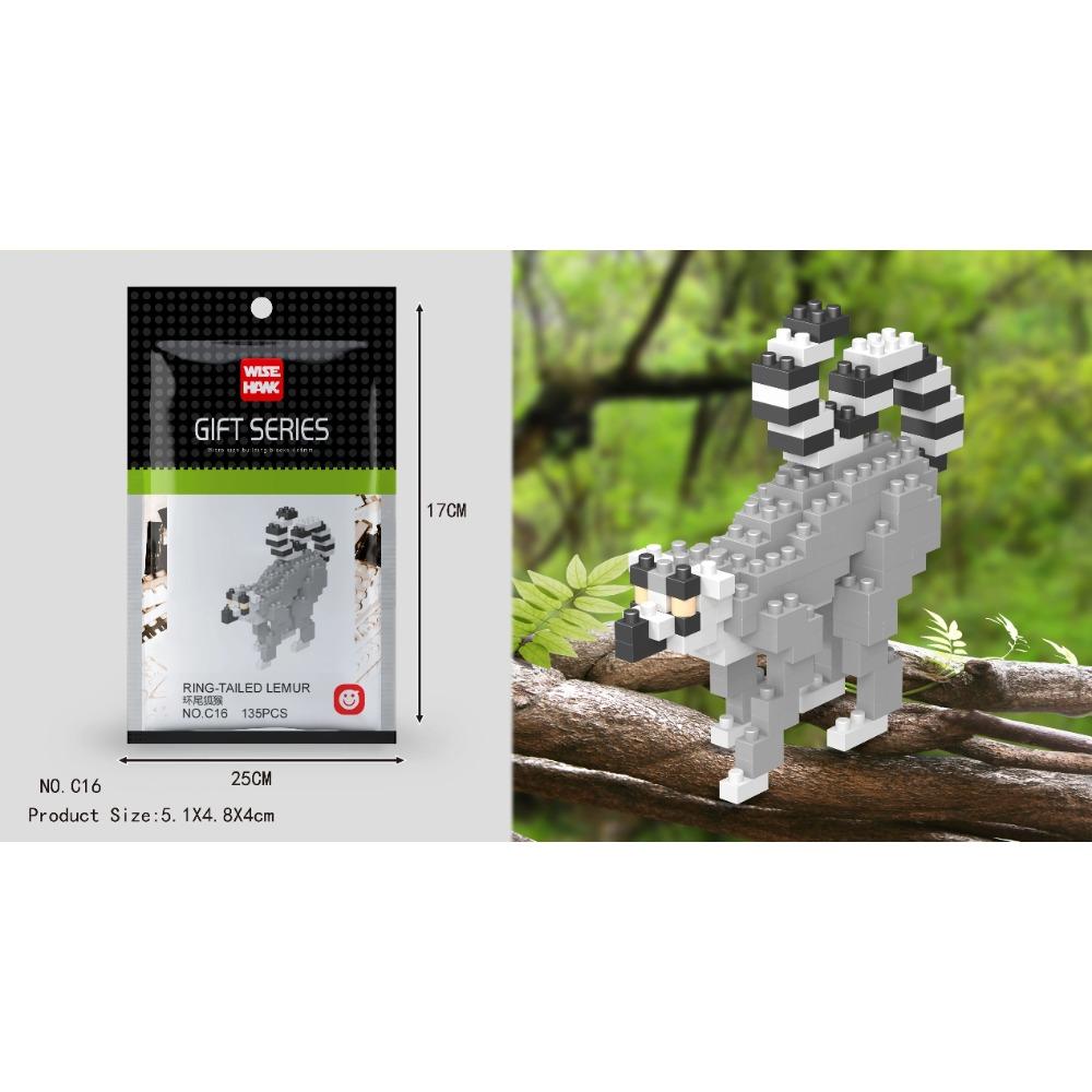 Mini Building Blocks 3D Animal Diamond Model Micro Bricks Dog Cat Bird Moose Wolf Panda Macaw Toys For Children Birthday Gifts