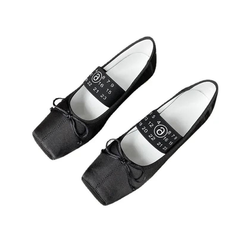 New Ballet Slip-On Tied Flats Shallow Women Spring Summer Female Dancing Mary Janes Daily Ladies Dance Room Shoes