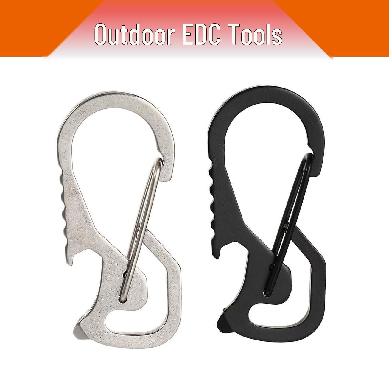 Multifunctional Outdoor Carabiner: Keychain, Bottle Opener, Flat-head Screwdriver чёрный
