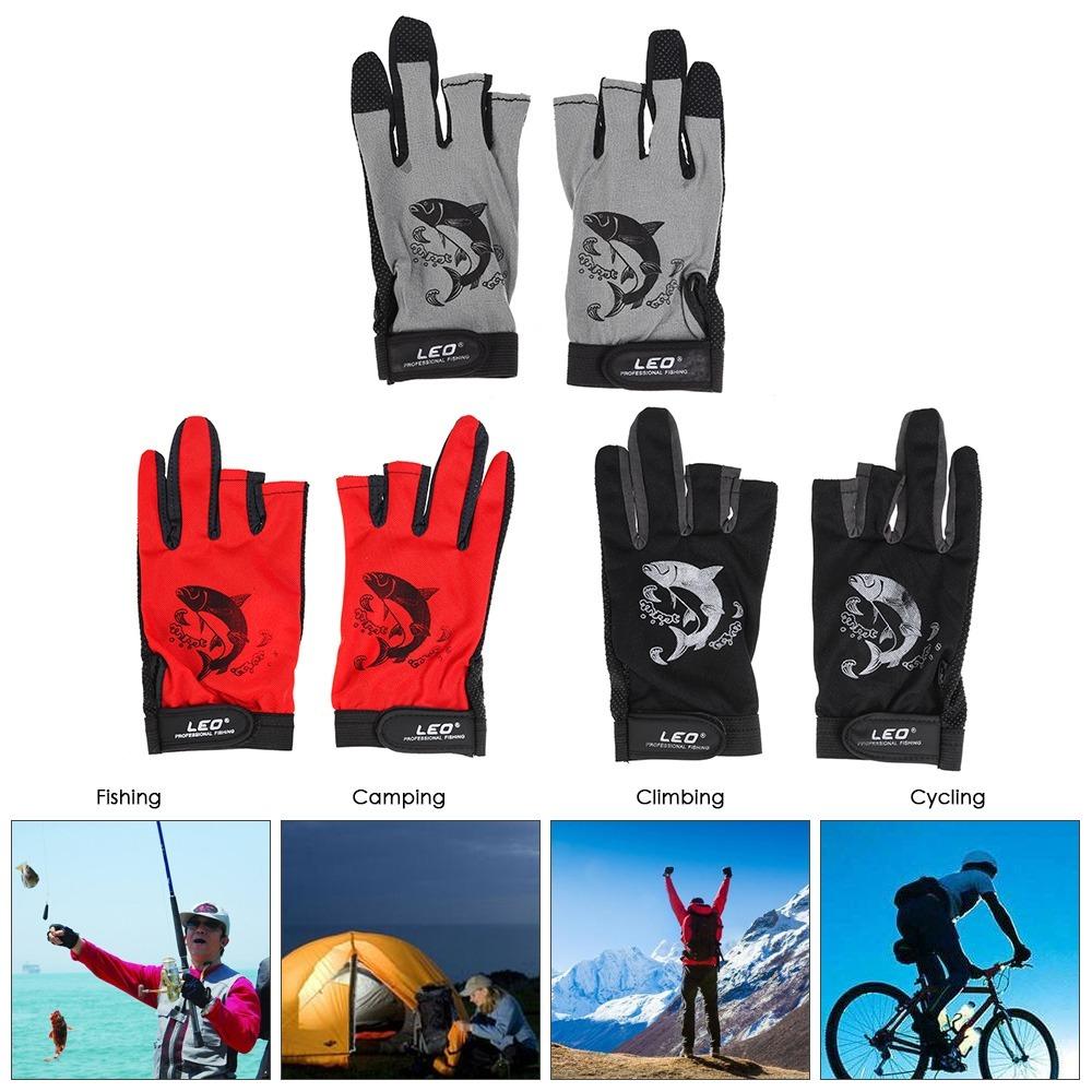 2 Pairs Fingerless Fishing Gloves Anti-Slip Outdoor Sports Gloves Durable Fishing Hand Glove  Cycle