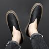 Men's solid-colored casual fashionable low-top loafers comfortable fisherman shoes round-toed flat shoes all-season casual shoes