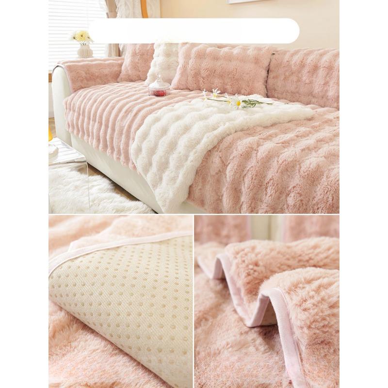 Plyšový polštář na pohovku Králík Protiskluzový zimní potah na pohovku odolný vůči skvrnám Látka vysoce kvalitní potah na pohovku All-Inclusive potah