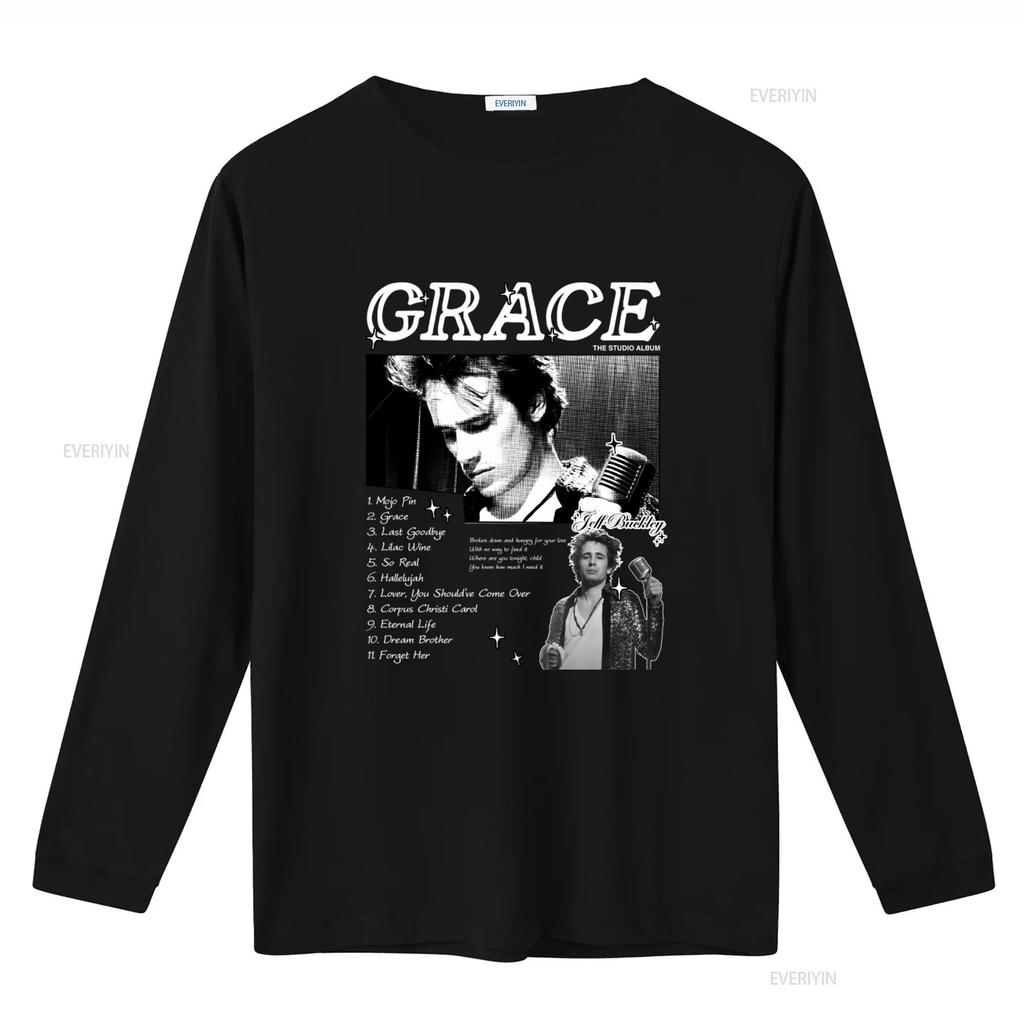 Jeff Buckley Grace Album Design T Shirt Merchandise Music Lover Vintage Washed Fashion Top For Everyday Wear Designer Clothes