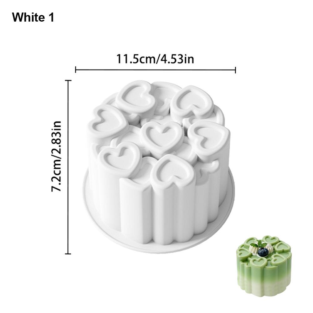 Heart-shaped Mousse Cake Mold Heat-Resistant Baking Molds New Silicone Molds for Dessert Baking White 11.5*7.2cm