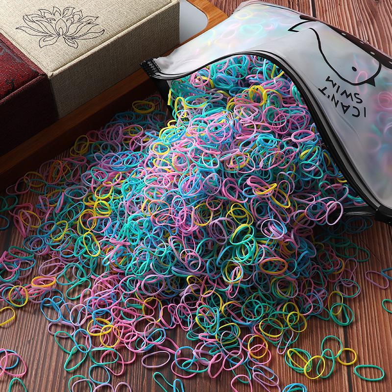 1000 Pcs Colorful Disposable Elastic Hair Ties for Girls – Soft Rubber Ponytail Holders for Kids, Bulk Hair Accessories