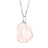 Handmade Silver Wire Winding Irregular Conformal Natural Stone Crystal Rough Stone Pendant Necklace N670