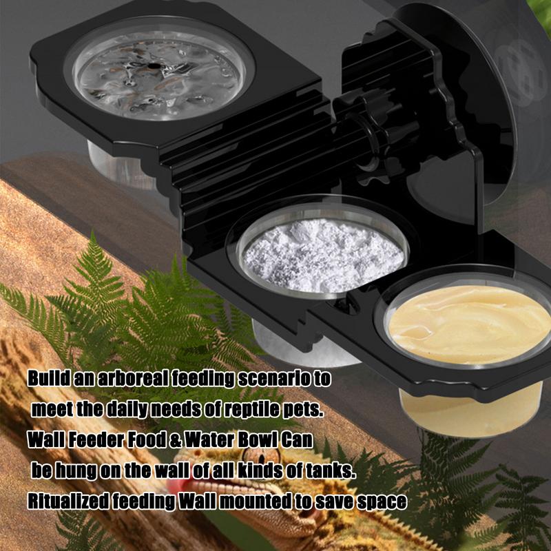 Gecko Feeding Ledge Reptile Food Dish Feeding Cup Suction Cup Feeder Terrarium Bowl For Lizard Snake Tortoise Bearded Dragon