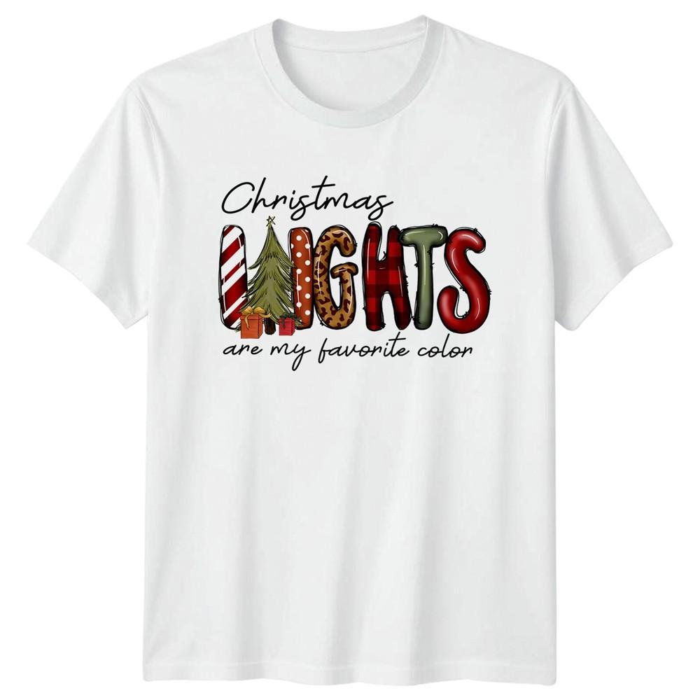 Christmas Lights Are My Favorite Color Christmas Holiday Unisexs Unisexs Graphic Tee S