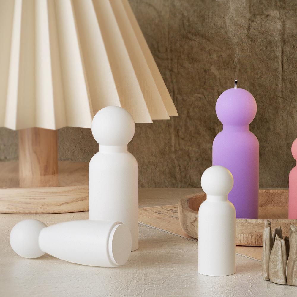 3D Minimalist Portrait Candle Silicone Mold DIY Geometric Cylinder Aromatherapy Gypsum Mold for Home Desktop Decoration