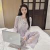 1011 lace cute princess style pajamas women's spring and autumn foreign style fashion can be worn outside loungewear two-piece set