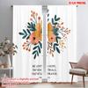 2pcs 2D Flat Printing Curtain Floral Hope Patience Prayer Polyester Without Electricity Festive Curtains Use for Door Wall Yard
