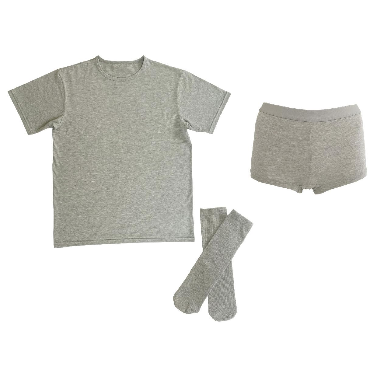 

Набор нижнего белья Боксеры Портативный и Портативный для Аварийной Готовности и Путешествий Женский Вакуумно-Упакованный из 3 предметов от Matthew s (Футболка, Носки, Шорты) - серый