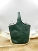Johnature Genuine Leather Retro Bucket Bag Commuter Large Capacity Soft Cowhide Solid Color Women's Shoulder Bag