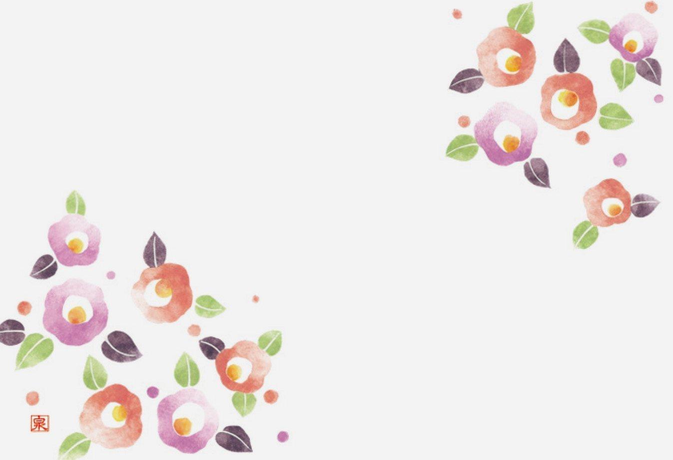 

Wakaizumi Lacquerware High Quality Paper Mat, 3-inch Long Table Mat, Hanaki Series, New Camellia 1, 100 Pieces B-25-91