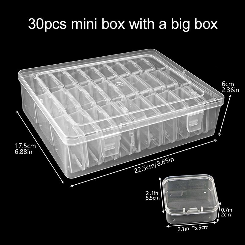 Storage Box Transparent Plastic Box Packaging Box Paper Clip Storage Portable Handheld DIY Handmade Material Desktop Storage TMZ