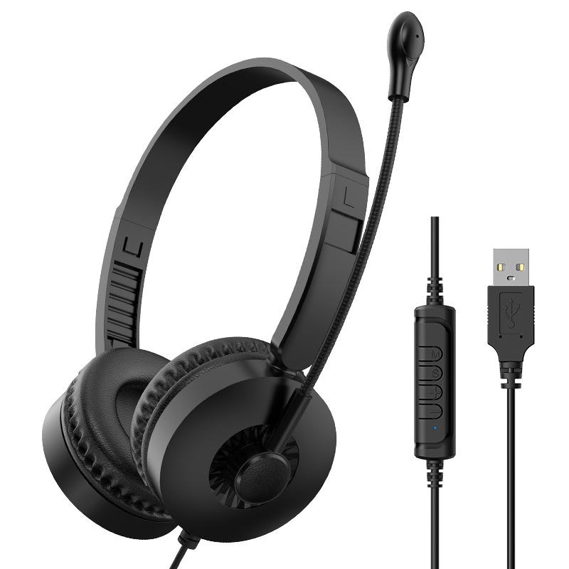 אוזניות Over-Ear אוניברסליות Type-C 3.5 מ"מ לשיחות, למידה ופגישות עבודה - תואמות USB
