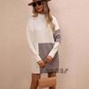 Fall Winter New Arrivals Patchwork Imported Dress Long Sleeve Knit Sweater Women