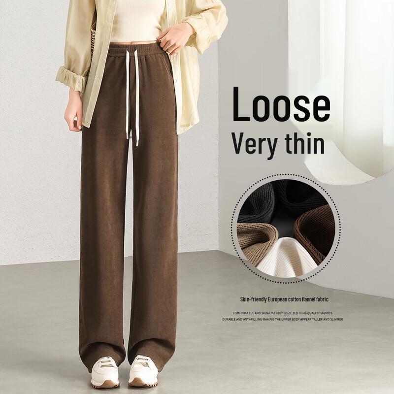 

Handu Yishe Women s High-Waist Loose Straight-Leg Casual Pants M