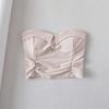 American Pure Style Strapless Shirred Pleated Slim-Fit Dress for Women