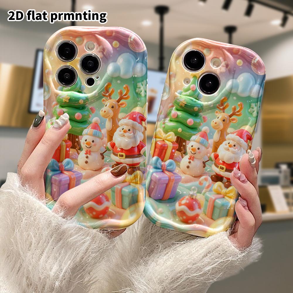 Phone Case: 2D Flat Design Suitable for iPhone 18 17 16 15 14 13 Pro Protective Case, Christmas-themed Collection, Perfect Holiday Gift for Christmas