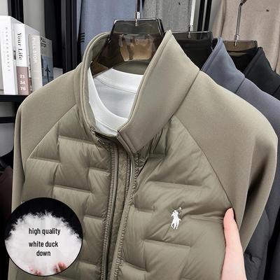 Men's Autumn/Winter 2025 Stand Collar Patchwork Duck Down Jacket