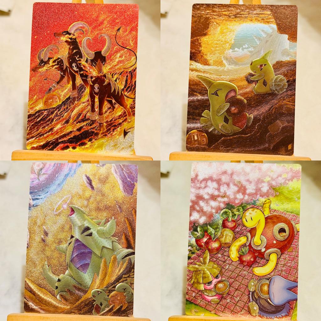 9pcs/set Pokemon Ptcg Self Control Collect Signature Trading Flash Card Anime Cartoon Christmas Gift Golden Signature